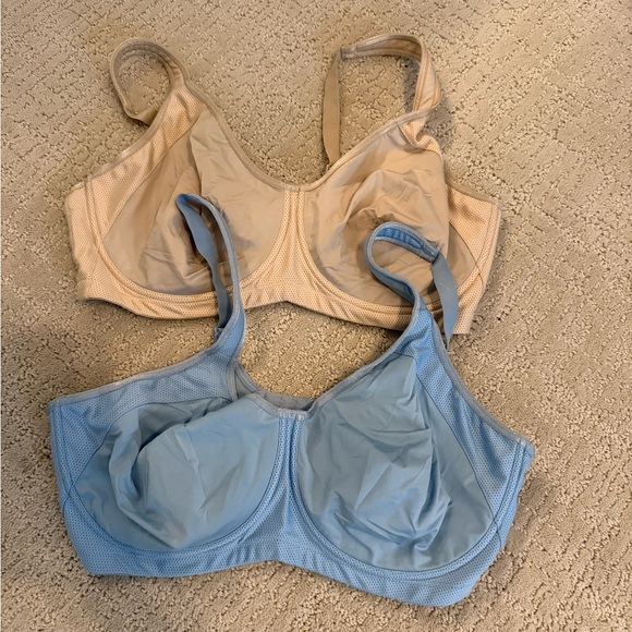 2 bras- 38DD- Title Nine Beige and Blue Bras - Picture 1 of 4